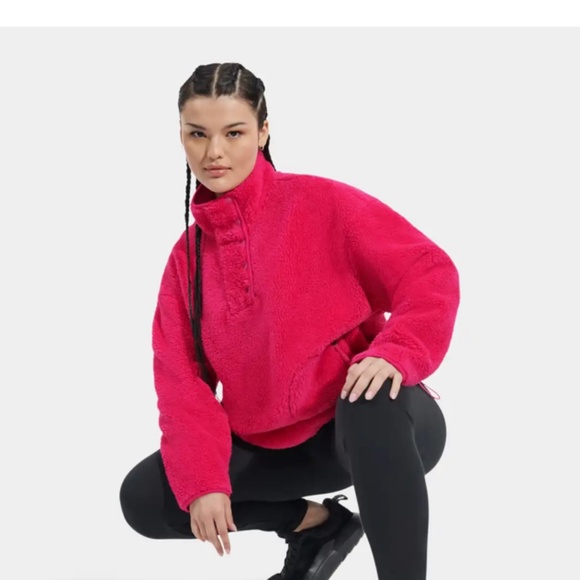 New UGG Atwell UGGfluff Half Snap Pullover Women’s Sweater - Picture 6 of 10